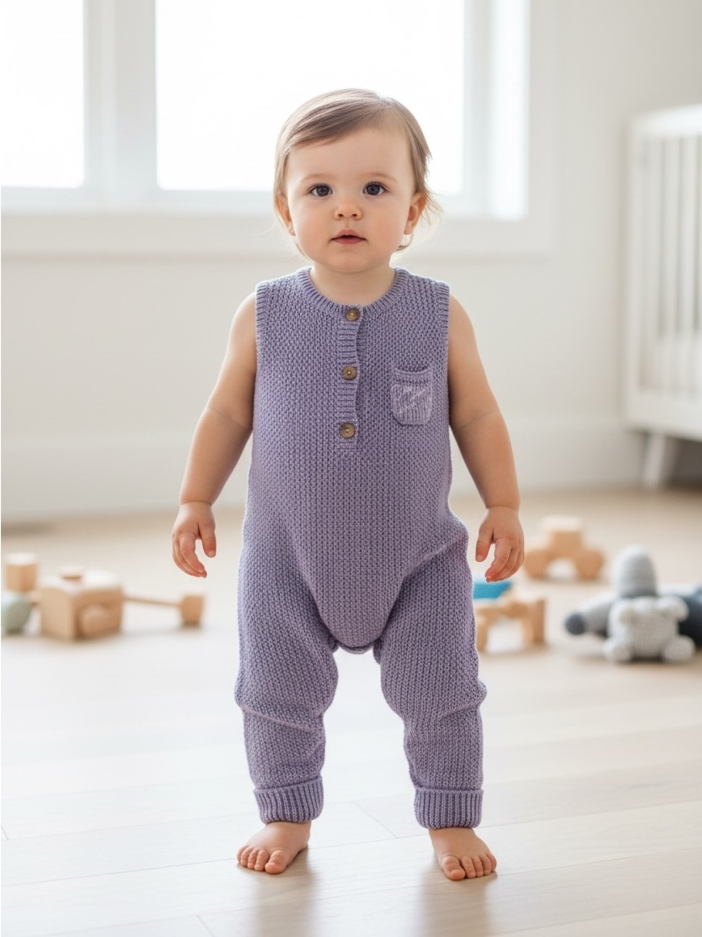 Jacadi baby knit one piece overall sweater 12month